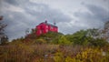 Historic Marquette Harbor lighthouse in Marquette, Michigan Royalty Free Stock Photo