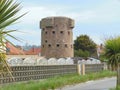 Historic stone fortified tower on British island