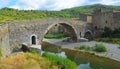 Historic medieval bridge at Lagrasse Languedoc Royalty Free Stock Photo