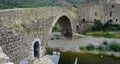 Historic Medieval Bridge at the village of Lagrasse  Languedoc France Royalty Free Stock Photo