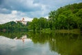 Historic medieval Konopiste Castle in central Bohemia, near Prague and summer pond near, Czech Republic Royalty Free Stock Photo