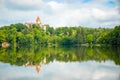 Historic medieval Konopiste Castle in central Bohemia, near Prague and summer pond near, Czech Republic Royalty Free Stock Photo