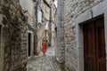 Historic medieval streets of Trogir, Croatia