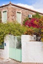 Historic mediterranean home with flower garden Royalty Free Stock Photo