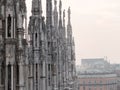 Historic Milan Cathedral with Hazy City View