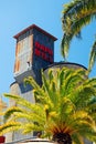 The historic Mill in Napa, California is framed by palm trees