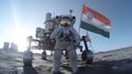Historic Moment. Indian Lunar Mission Chandrayaan 3 Successfully Lands on the Moon with Indian Flag