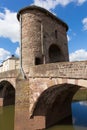 Historic Monmouth bridge Wales uk tourist attraction Wye Valley Royalty Free Stock Photo