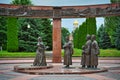 Historic monument in Glory Memorial Park in Vladikavkaz city