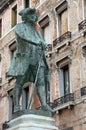 Historic Monument to the playwright CARLO GOLDONI in the Piazza