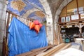 Historic monument under renovation in Nice, France