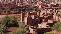 Historic Moorish ksar Ait Benhaddou with historic loam buildings located on a river near Ouarzazate, Morocco, Africa. Royalty Free Stock Photo