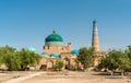 Historic mosque at Itchan Kala fortress in the historic center of Khiva. UNESCO world heritage site in Uzbekistan