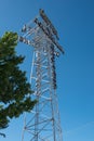 Historic motel sign on a tower