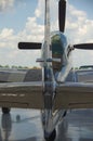 Mustang P51 at the hangar door. Royalty Free Stock Photo