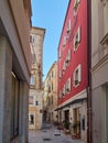 Historic, narrow streets of the old town in Diocletian`s Palace in Split