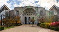 Historic Ohio Stadium with rotunda entrance against a cloudy sky in Columbus USA Royalty Free Stock Photo