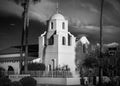 Historic Old Adobe MIssion Church in Old Town Scottsdale Arizona on First St. and Brown Royalty Free Stock Photo