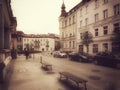 Historic old architecture and apartment houses in Gdansk