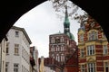 View through Kniepertor, historic old city of Stralsund, Germany Royalty Free Stock Photo
