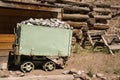 Historic old ore cart used to carry silver and ore out of the mine in Creede, Colorado