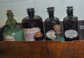 Historic old pharmacy bottles Royalty Free Stock Photo