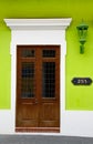 Historic Old San Juan Vivid Green Walls Brown Door