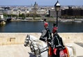 Historic, old style Hungarian soldiers on horseback called the Huszars.