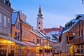 Historic old Tkalciceva street of Zagreb evening advent view Royalty Free Stock Photo