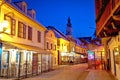 Historic old Tkalciceva street of Zagreb evening view Royalty Free Stock Photo