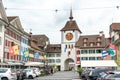 Historic old town of Willisau in canton Lucerne with city gate Royalty Free Stock Photo