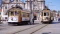 Historic old tram cars in Porto, Portugal Royalty Free Stock Photo