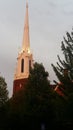 Historic Oregon church sunset a la mode