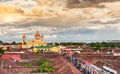 Historic Our Lady of the Assumption Cathedral in evening light in Granada Royalty Free Stock Photo