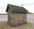 Historic 1891 outdoor stone storage building in Cayuga County NYS Royalty Free Stock Photo