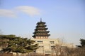 A historic pavillion in Seoul, Korea. Royalty Free Stock Photo