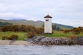 Historic pepperpot lighthouse on canal