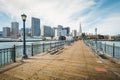 Historic Pier 7 with San Francisco financial district, California, USA Royalty Free Stock Photo