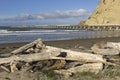 Historic pier in Tolaga Bay in New Zealand Royalty Free Stock Photo