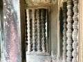 Historic pillars. Ancient architecture. Angkor Wat . Hindu Temple . Siem Reap. Cambodia. Royalty Free Stock Photo