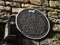 Historic plaque commemorating the Monmouth Rebellion, Frome, Somerset, England Royalty Free Stock Photo