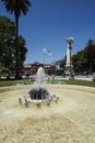 Historic Plaza de Mayo with its water fountain pyramid and government house-Pink House,Buenos Aires Argentina