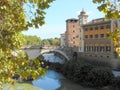 Historic stone bridge over city river Royalty Free Stock Photo