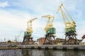 The historic port cranes in Szczecin