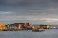 Historic Port Townsend, Washington Waterfront at Sunrise. Royalty Free Stock Photo