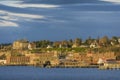 Historic Port Townsend, Washington Waterfront at Sunrise. Royalty Free Stock Photo