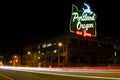 Historic Portland Old Town Sign Light Trails