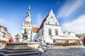 Historic Poznan City Hall located in the middle of a main square