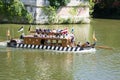 Historic raft on the Danube river