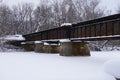 1907 Historic Railroad Bridge Over Little Rabbit River in Michigan